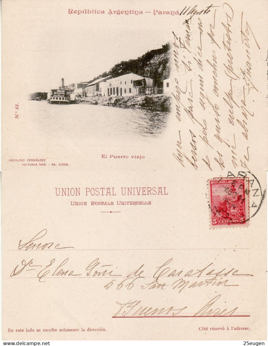 ARGENTINA 1904 POSTCARD SENT TO BUENOS AIRES - Cartas & Documentos