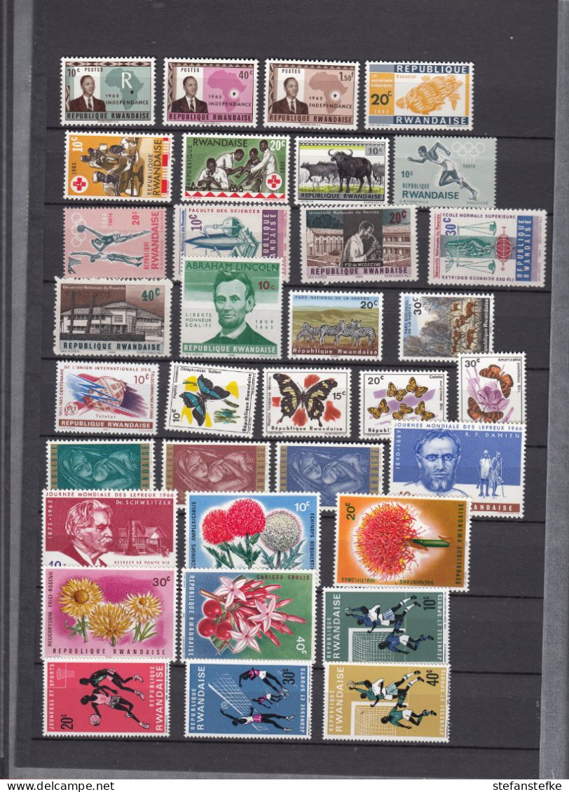 Rwanda Rwandaise Collection : Lot All Different MNH (zie Scan ) Sans Charniere  1962 - 1966 - Colecciones