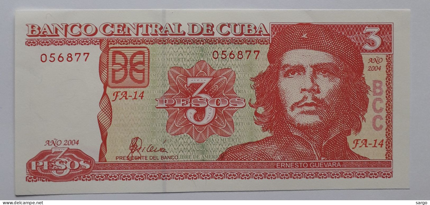 CUBA - 3 PESOS - P 127 (2004) - UNCIRC -BANKNOTES - PAPER MONEY - CARTAMONETA - - Kuba