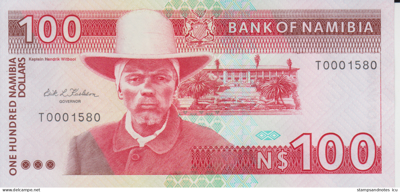 NAMIBIA 100 Dollars ND (1993) P 3 UNC Low Serial 0001580 - Namibie