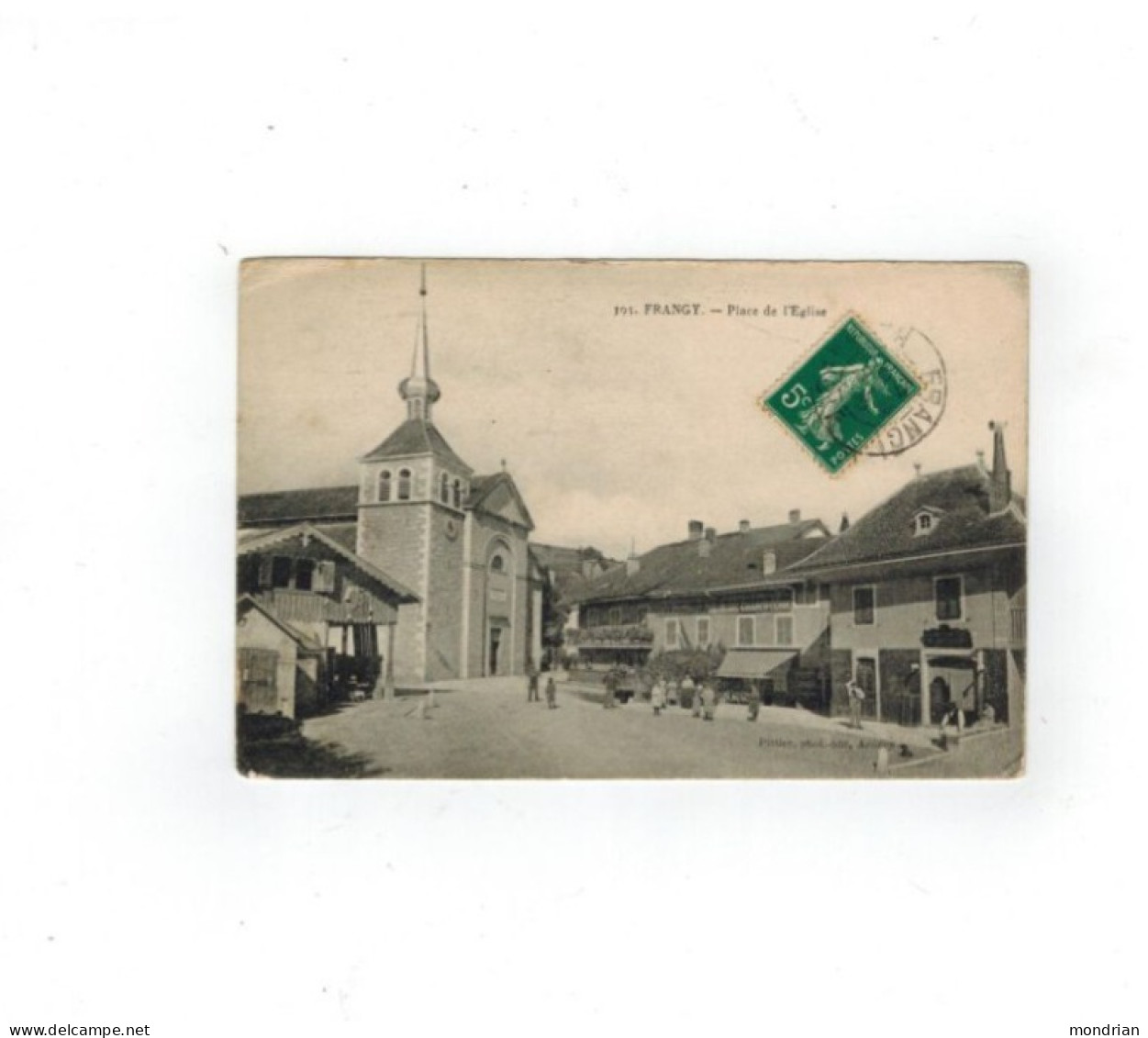 Carte Postale Ancienne Frangy Place De L'église 1910 - Frangy