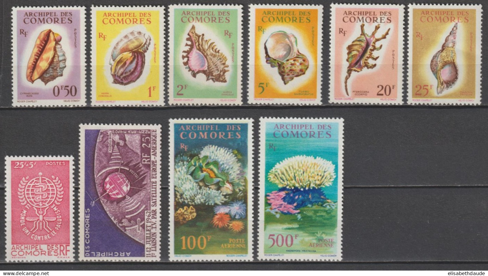 COMORES - 1962 - ANNEE COMPLETE Avec POSTE AERIENNE - YVERT N°19/25 ** MNH + A5/7 * MLH  - COTE = 87 EUR. - Ongebruikt