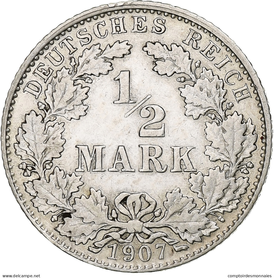 Empire Allemand, 1/2 Mark, 1907, Munich, Argent, TTB, KM:17 - 1/2 Mark