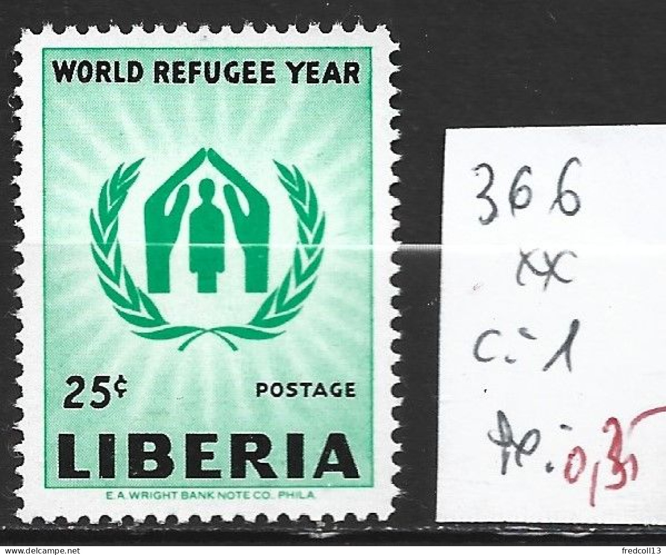 LIBERIA 366 ** Côte 1 € - Vluchtelingen