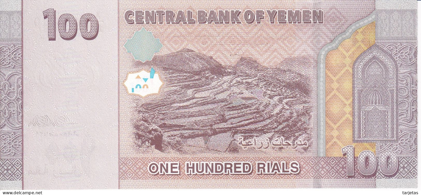 BILLETE DE YEMEN DE 100 RIALS DEL AÑO 2018 SIN CIRCULAR (UNC) (BANKNOTE) - Yemen