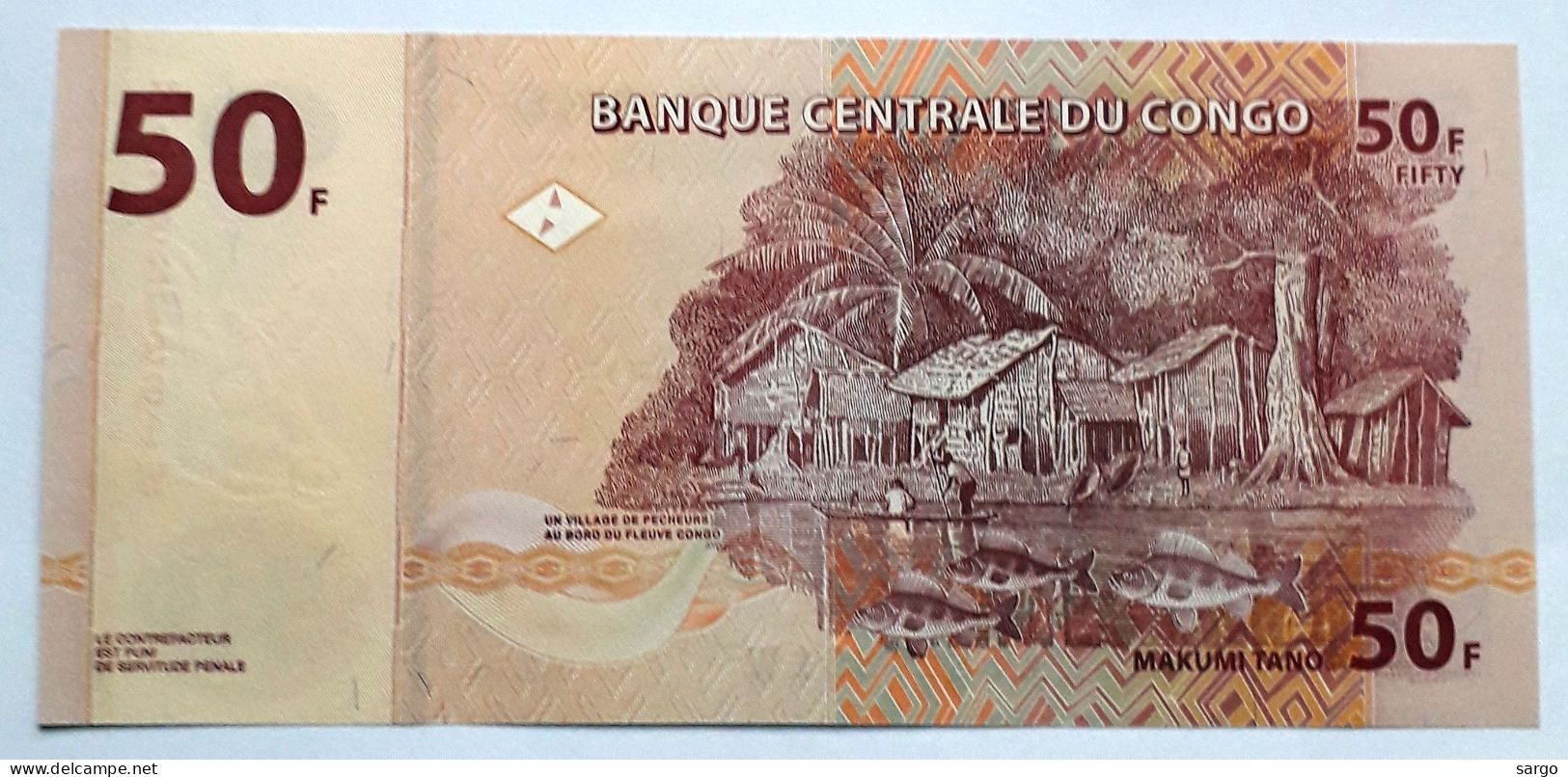CONGO DEMOCRATIC REPUBLIC - 50 FRANCS  - P 91 (2007) - UNC - BANKNOTES - PAPER MONEY - CARTAMONETA - - Democratic Republic Of The Congo & Zaire
