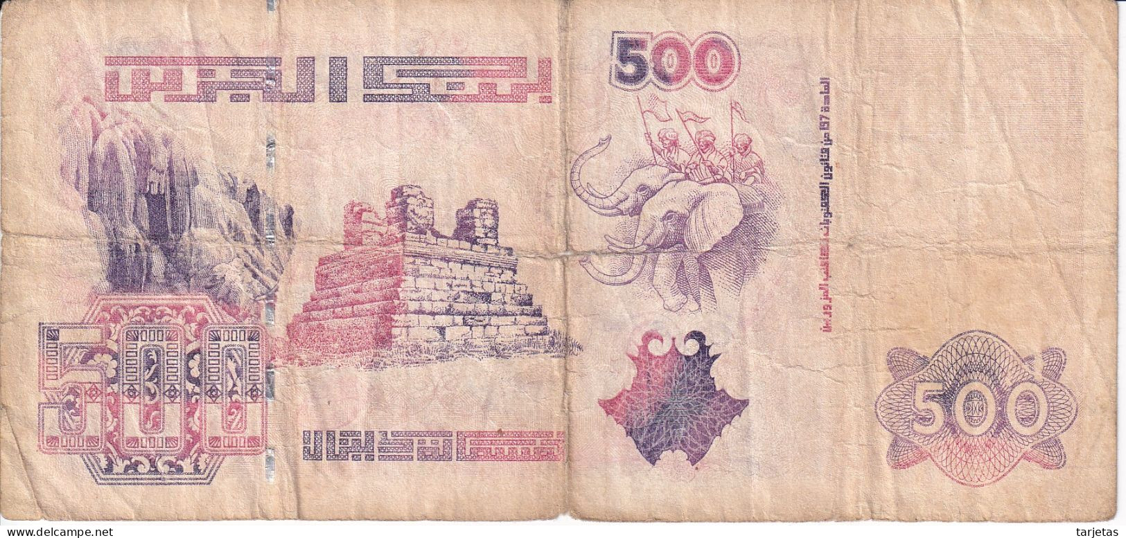 BILLETE DE ARGELIA DE 500 DINARS DEL AÑO 1998 (BANKNOTE) - Algeria