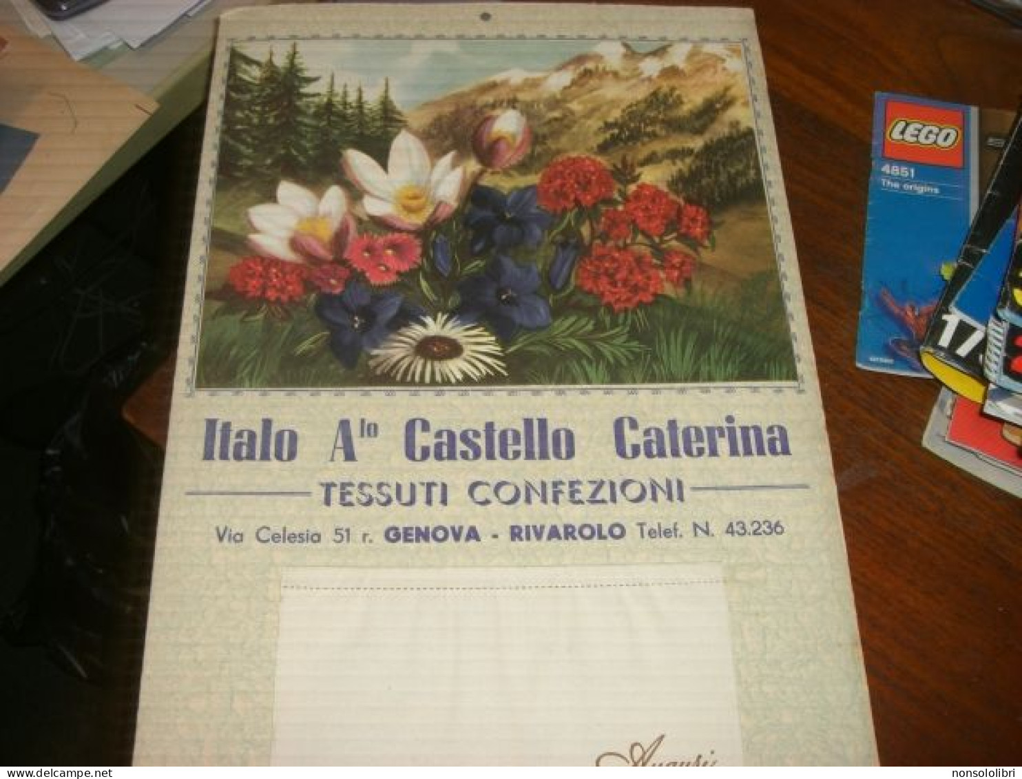 CALENDARIO 1955 ITALO CASTELLO CATERINA GENOVA RIVAROLO-TESSUTI CONFEZIONI - Tamaño Grande : 1961-70