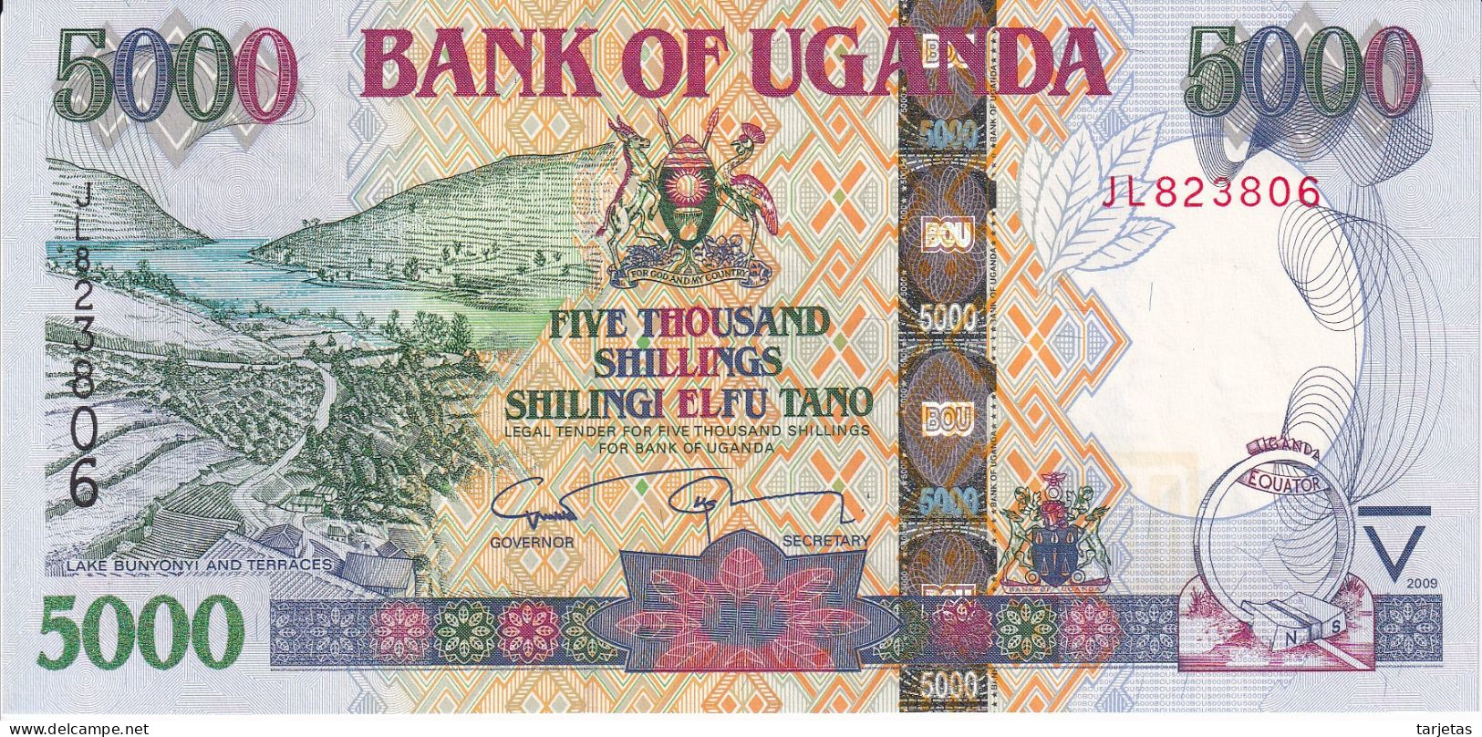 BILLETE DE UGANDA DE 5000 SHILLINGS DEL AÑO 2009 SIN CIRCULAR (UNC) (BANKNOTE) - Ouganda