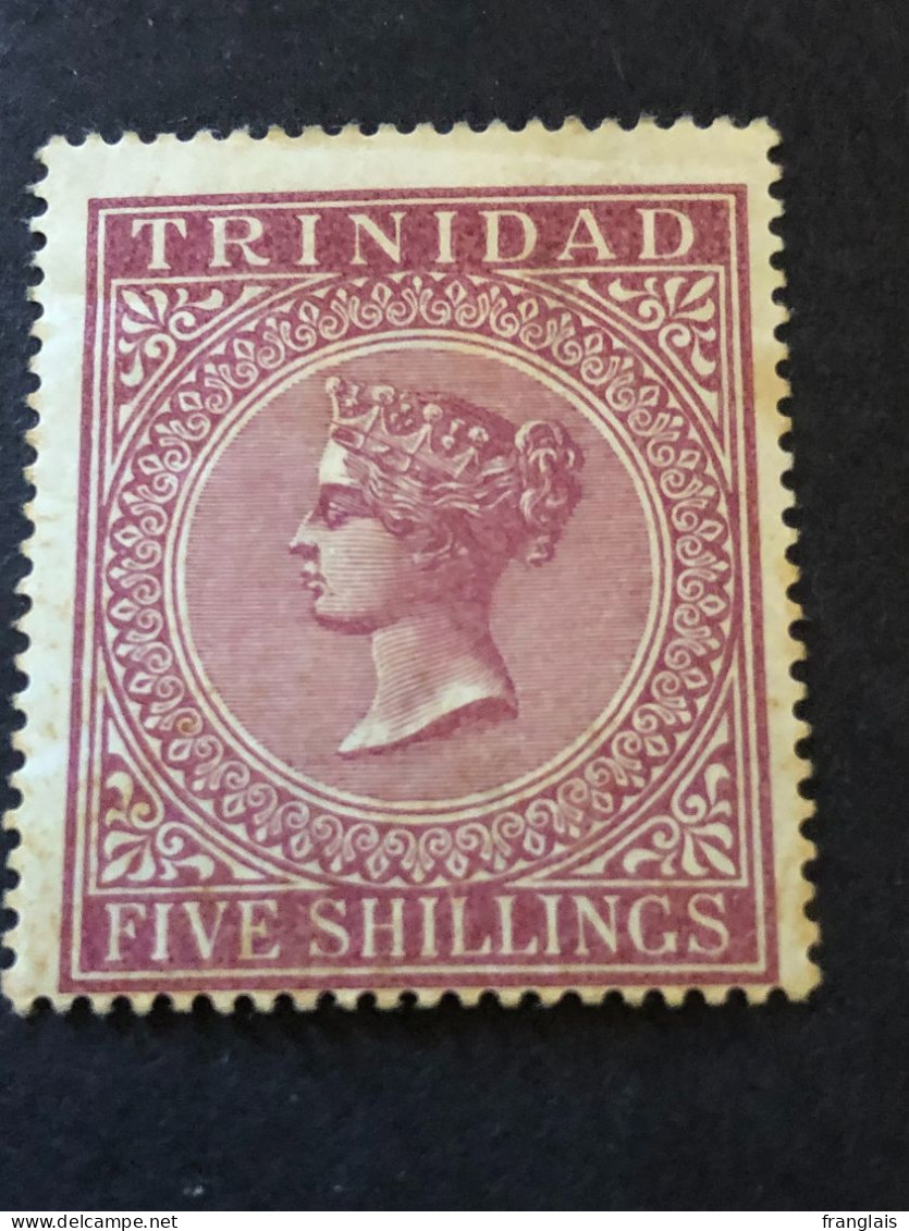 TRINIDAD   SG 87   5s Rose Lake, Wmk CC  MH* CV £170  Some Toning On Reverse - Trinidad & Tobago (...-1961)