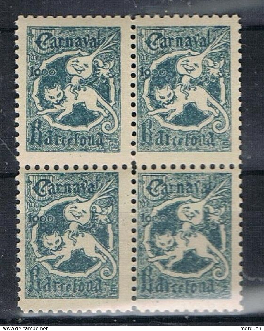 Bloque De 4 Viñetas BARCELONA, Carnaval 1900, Label, Cinderella Apeles Mestres ** - Plaatfouten & Curiosa