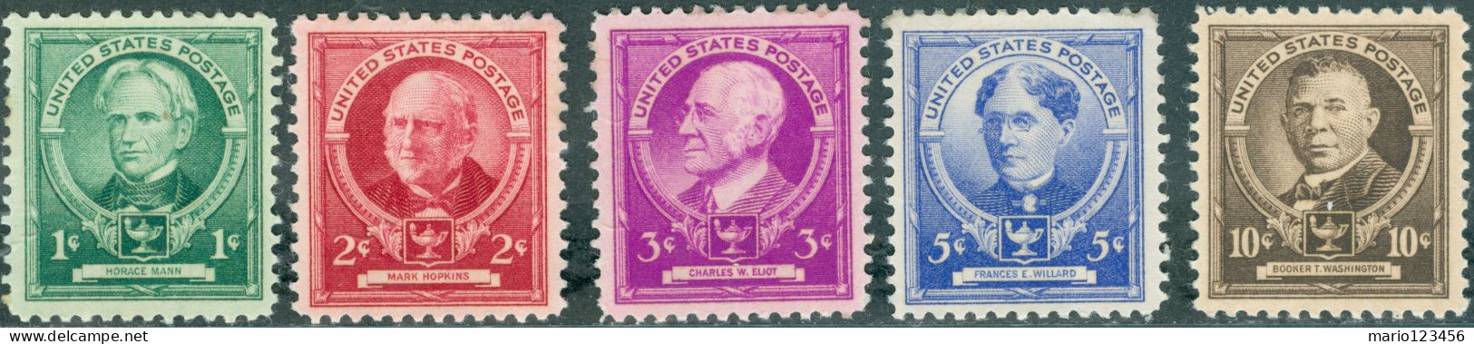 STATI UNITI. UNITES STATES, AMERICANI FAMOSI, 1940, FRANCOBOLLI NUOVI (MNH**) Scott:US 869-873 - Unused Stamps