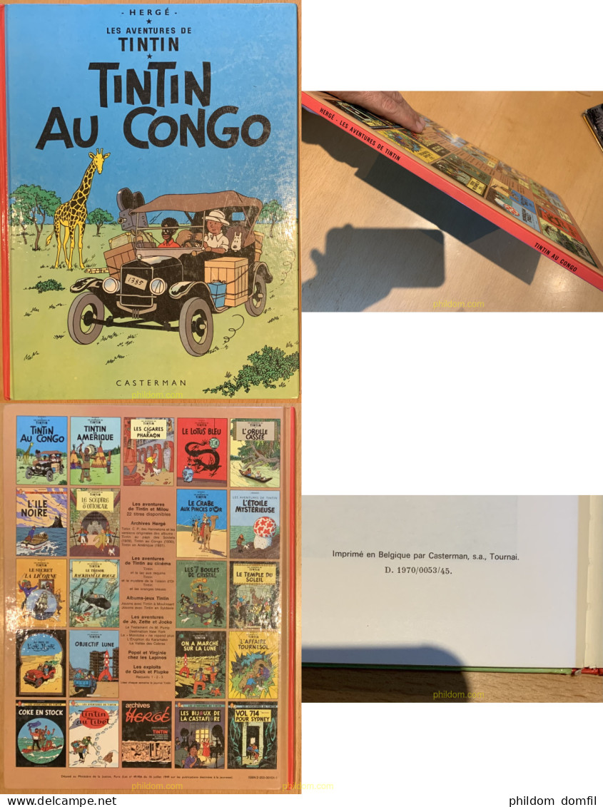 TINTIN AU CONGO 1970 Edition Belge De 1970 - BE - Oude Stripverhalen