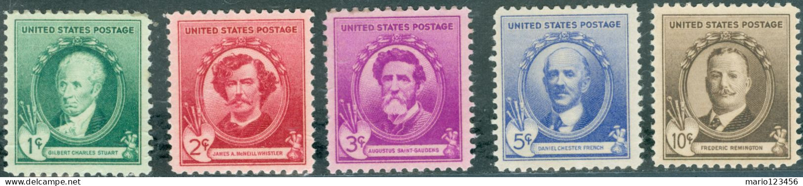 STATI UNITI. UNITES STATES, AMERICANI FAMOSI, 1940, FRANCOBOLLI NUOVI (MNH**) Scott:US 884-888 - Unused Stamps