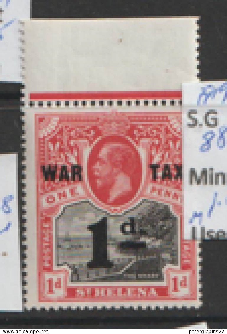 St Helena   1918   SG 88  1d Overprinted WAR TAX  Marginal  Unmounted Mint - Saint Helena Island