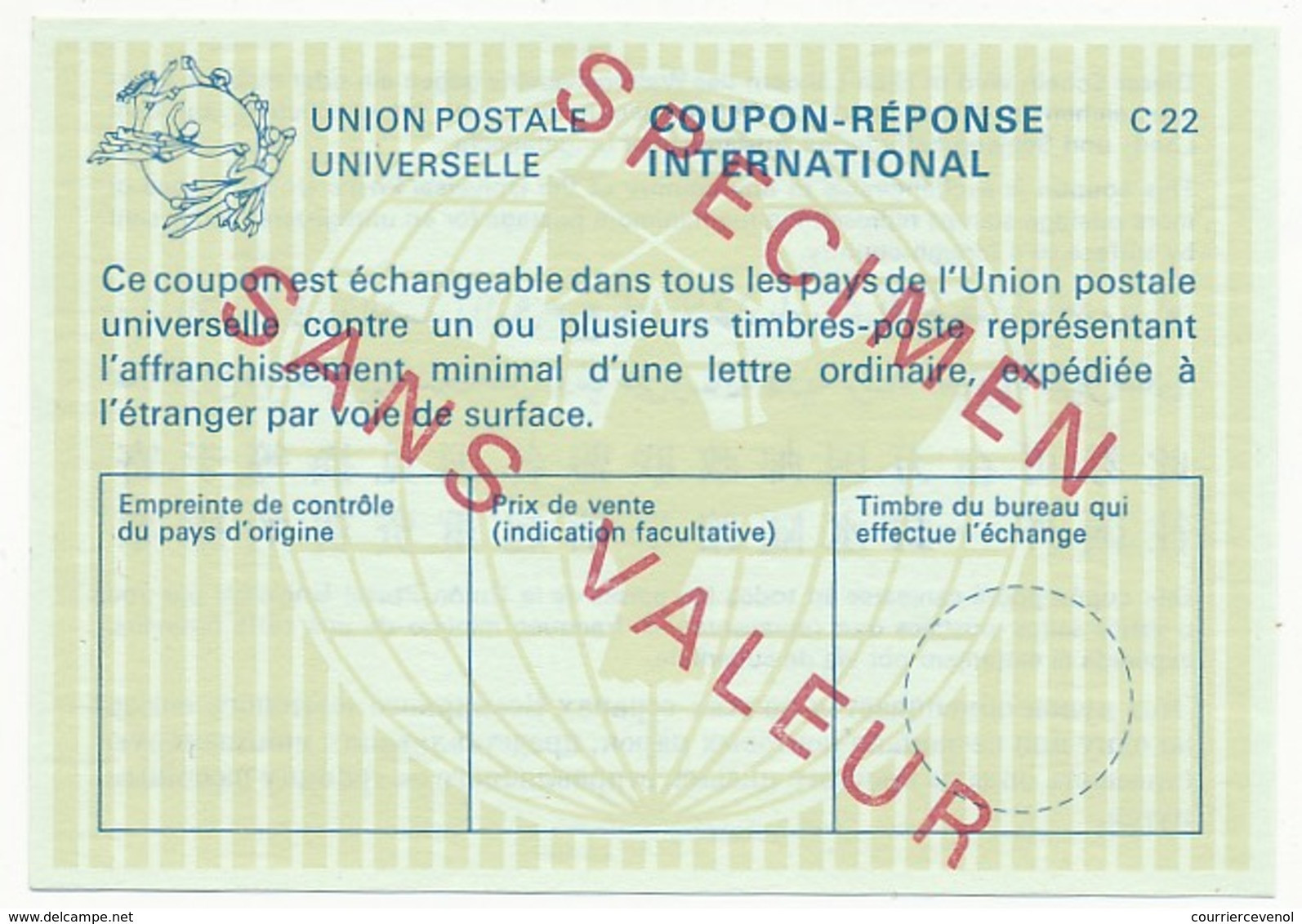 2 Coupons-Réponse Et Coupon-Réponse International Surchargés "Spécimen Sans Valeur" - Cupón-respuesta