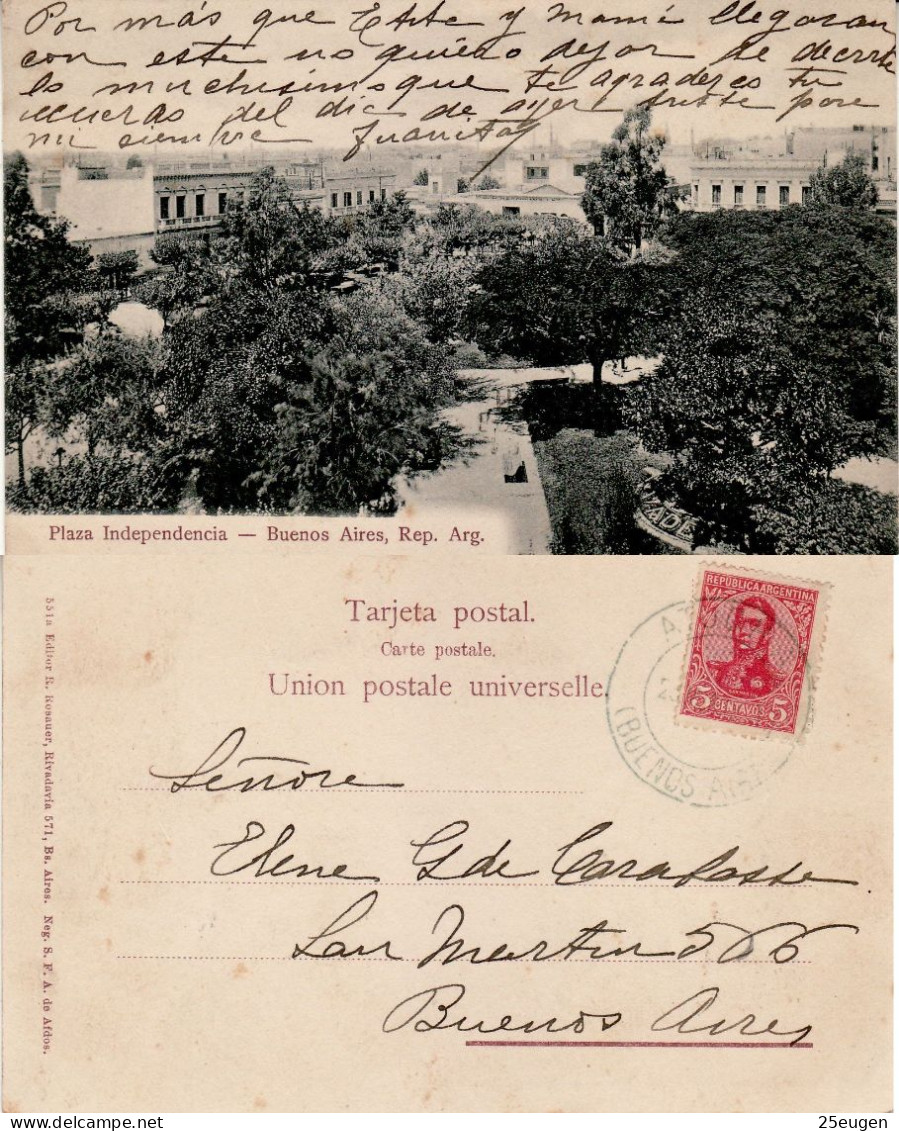 ARGENTINA 1911 POSTCARD SENT TO BUENOS AIRES - Storia Postale