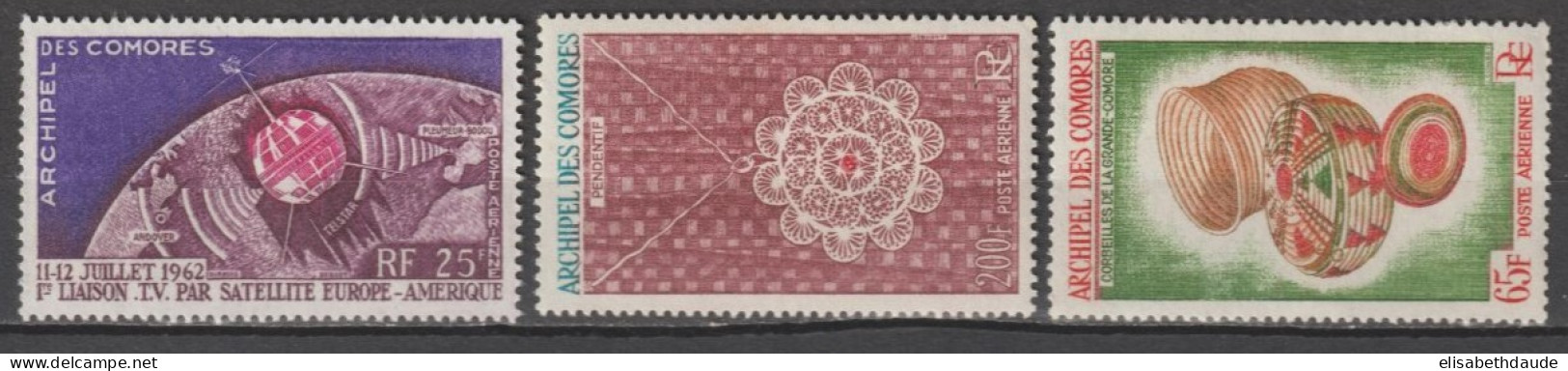 COMORES - 1962/1963 - POSTE AERIENNE - YVERT N°7/9 ** MNH  - COTE = 24 EUR. - Unused Stamps