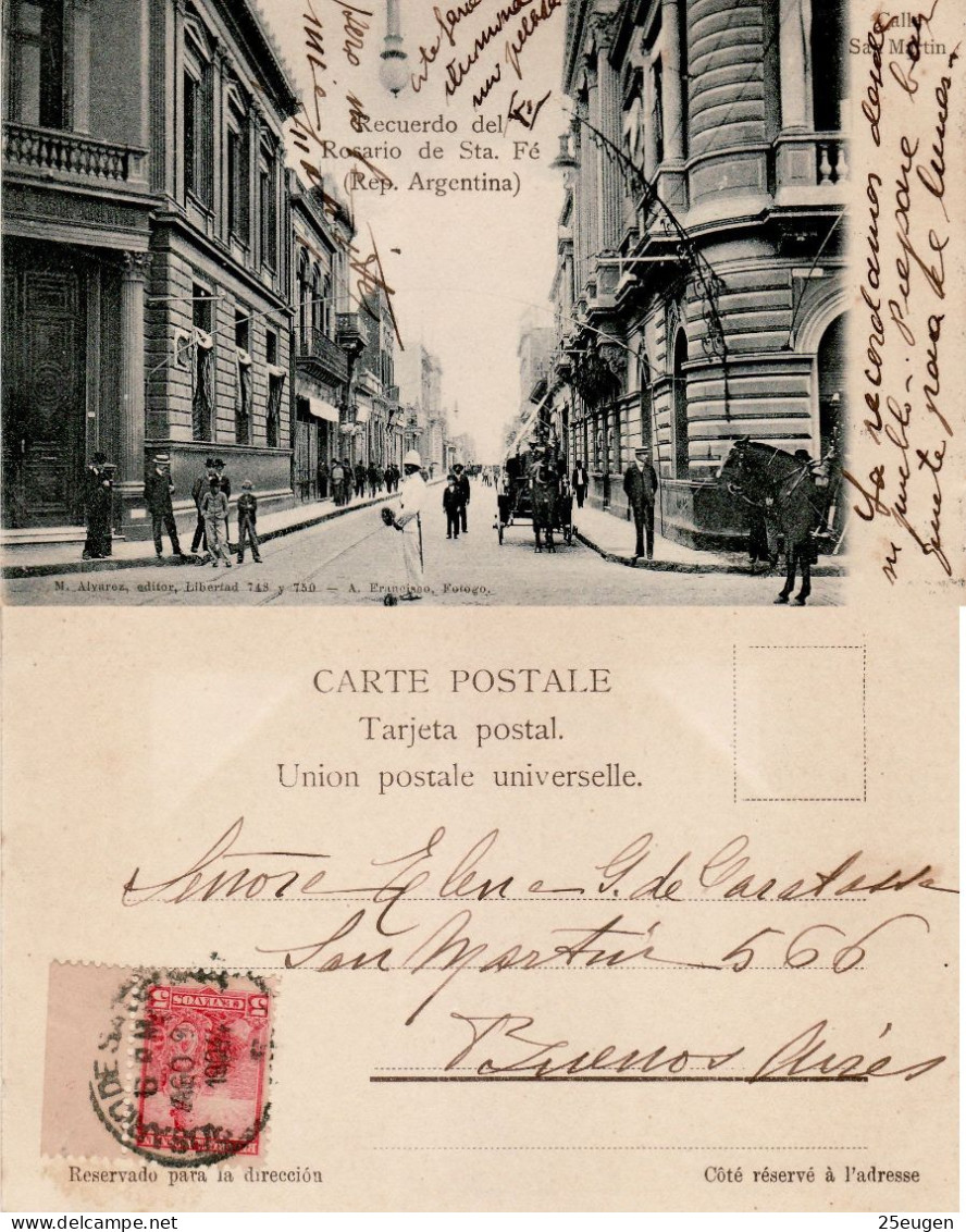 ARGENTINA 1904 POSTCARD SENT TO BUENOS AIRES - Storia Postale