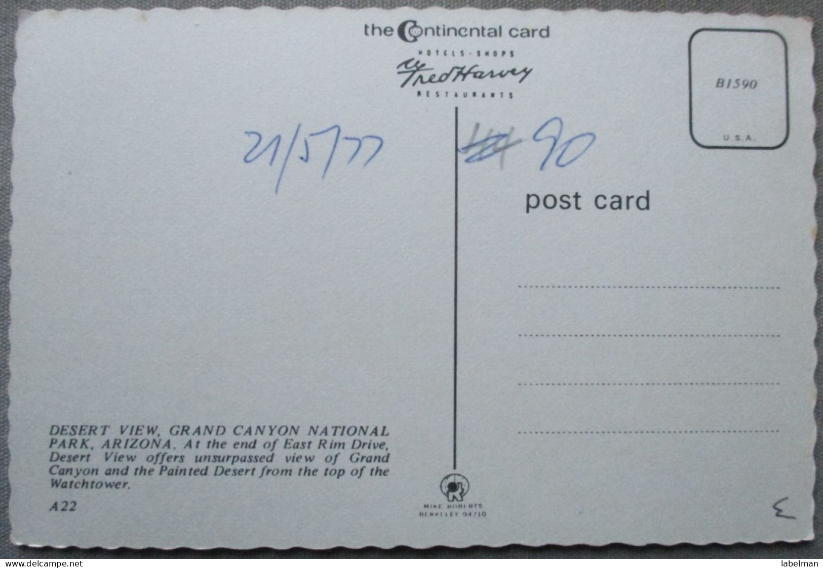 USA UNITED STATES ARIZONA GRAND CANYON WATCHTOWER KARTE CARD POSTCARD CARTE POSTALE ANSICHTSKARTE CARTOLINA POSTKARTE - Las Vegas