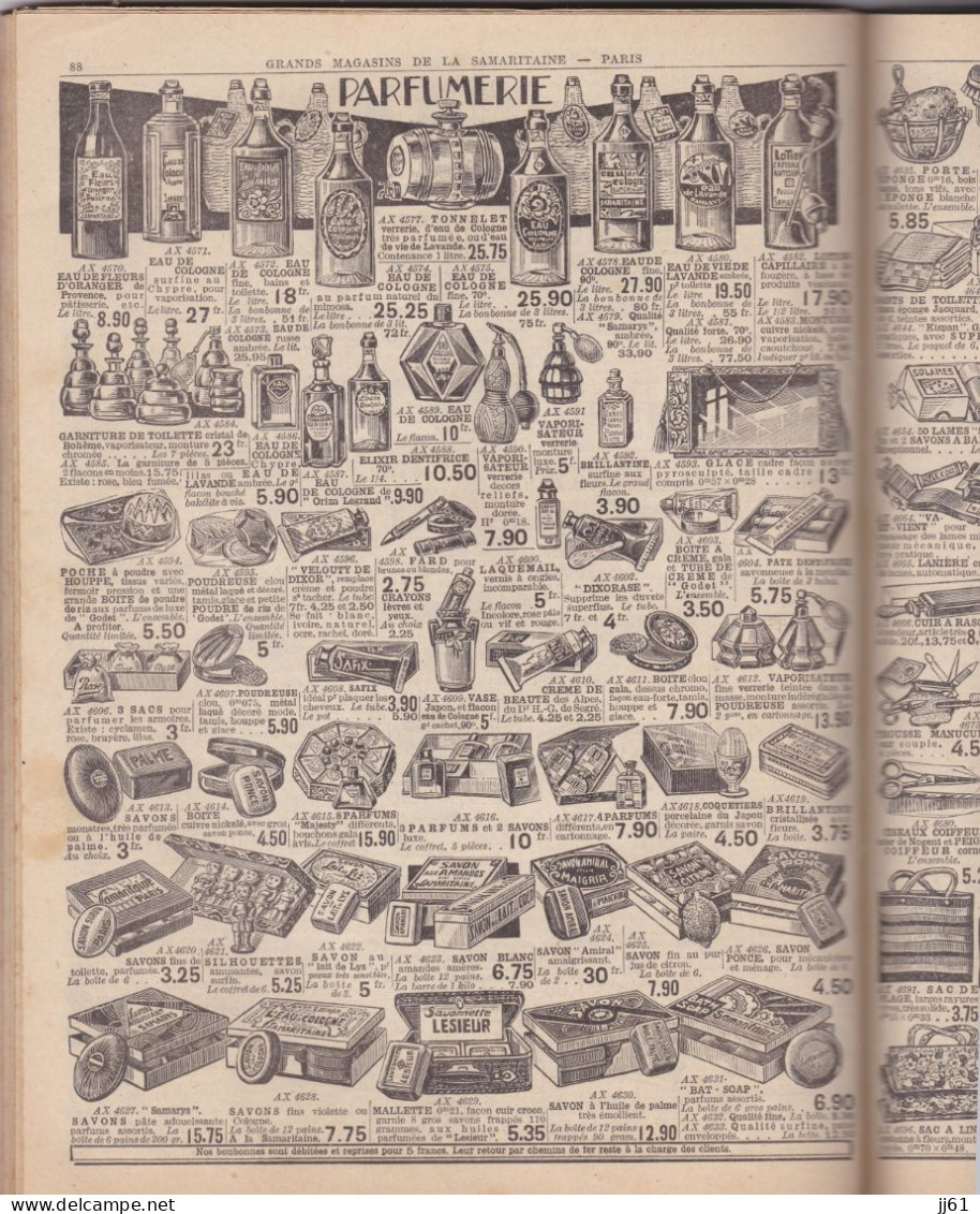 PARIS A LA SAMARITAINE CATALOGUE ETE 1935 AVEC FEUILLE COMPLEMENTAIRE D ECHANTILLONS DE TISSUS ET BON DE COMMANDE