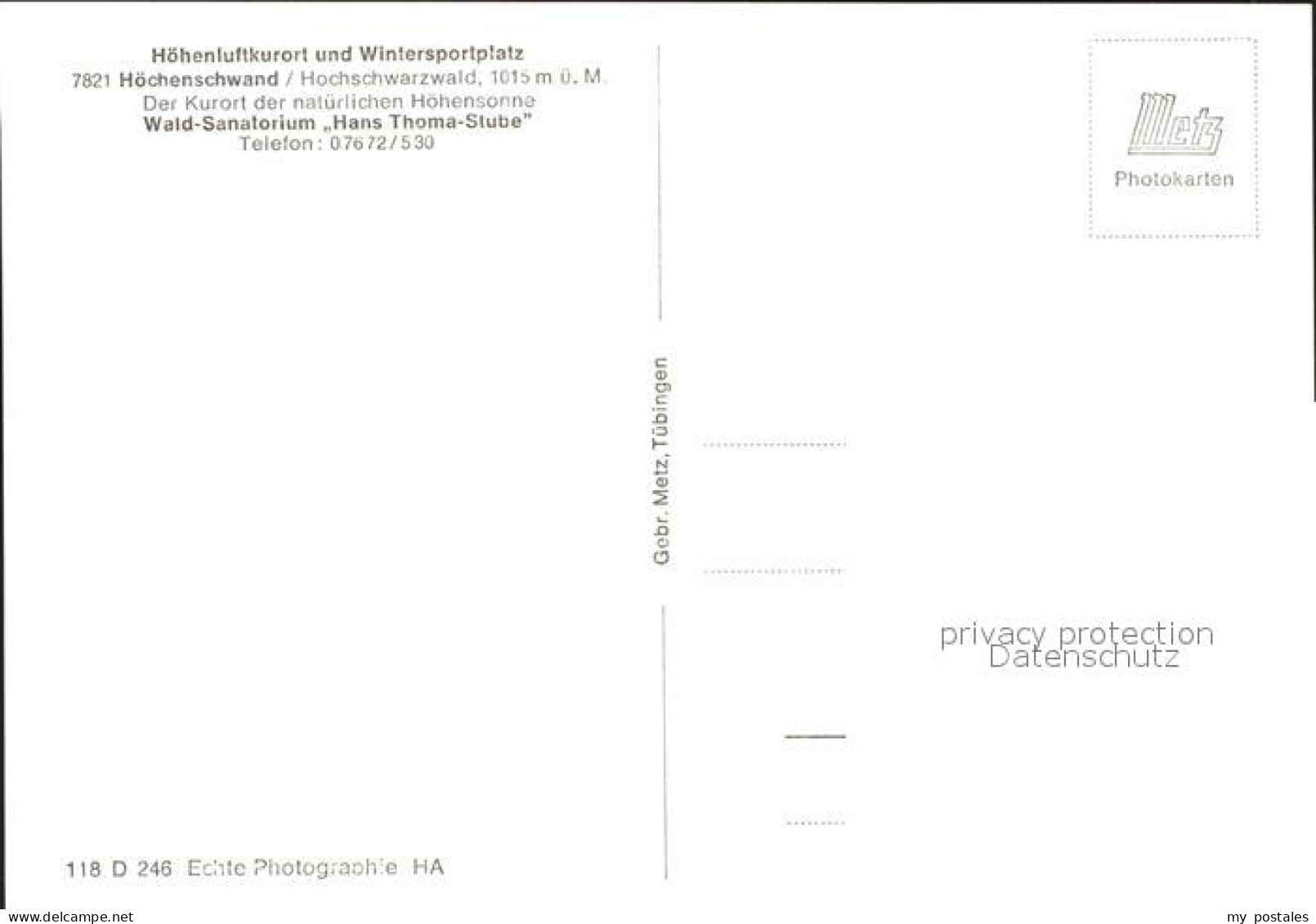 41752752 Hoechenschwand Wald-Sanatorium Hans Thoma-Stube Hoechenschwand - Hoechenschwand
