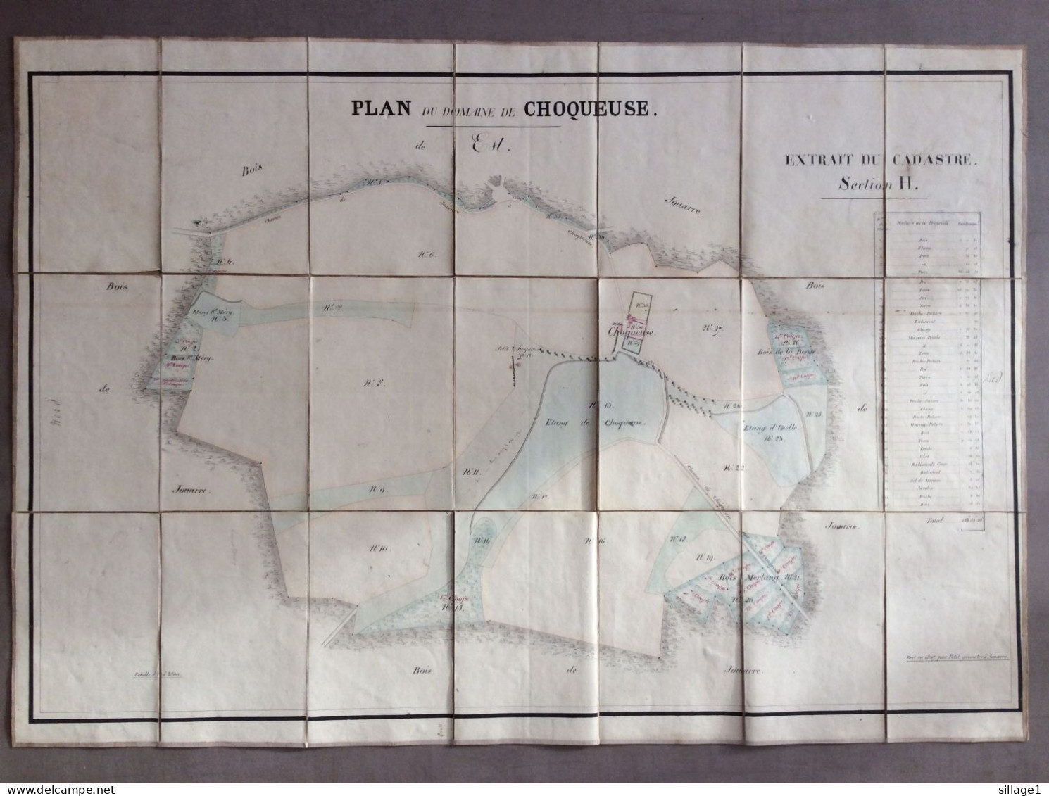 Jouarre - La Choqueuse - MAISON ANDRIVEAU-GOUJON - Henri BARRÈRE Paris - Carte  Ancienne Colorisée Sur Toile - Topographical Maps