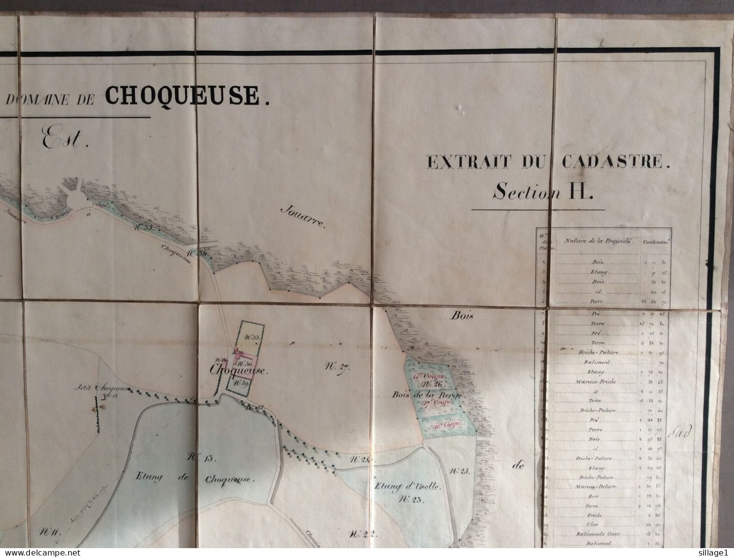 Jouarre - La Choqueuse - MAISON ANDRIVEAU-GOUJON - Henri BARRÈRE Paris - Carte  Ancienne Colorisée Sur Toile - Topographical Maps