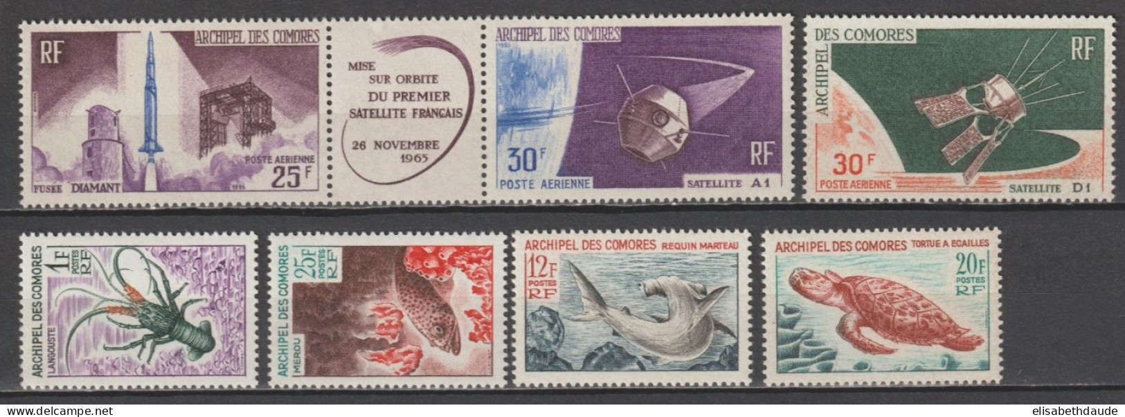 COMORES - 1966 - ANNEE COMPLETE Avec POSTE AERIENNE - YVERT N°35/38 + A15/17 ** MNH  - COTE = 41 EUR. - Unused Stamps