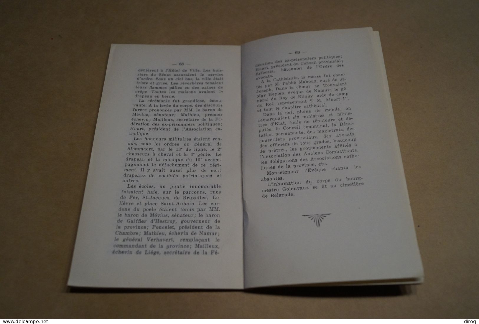 Namur,RARE,les bourgmestres de Namur,1931,Georges Côme,69 pages,18 Cm. sur 11 Cm