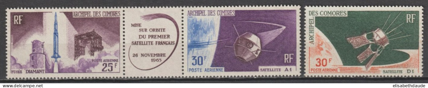 COMORES - 1966 - SATELLITE - AERIENS YVERT 16A/17 ** MNH  - COTE = 22 EUR. - Nuevos