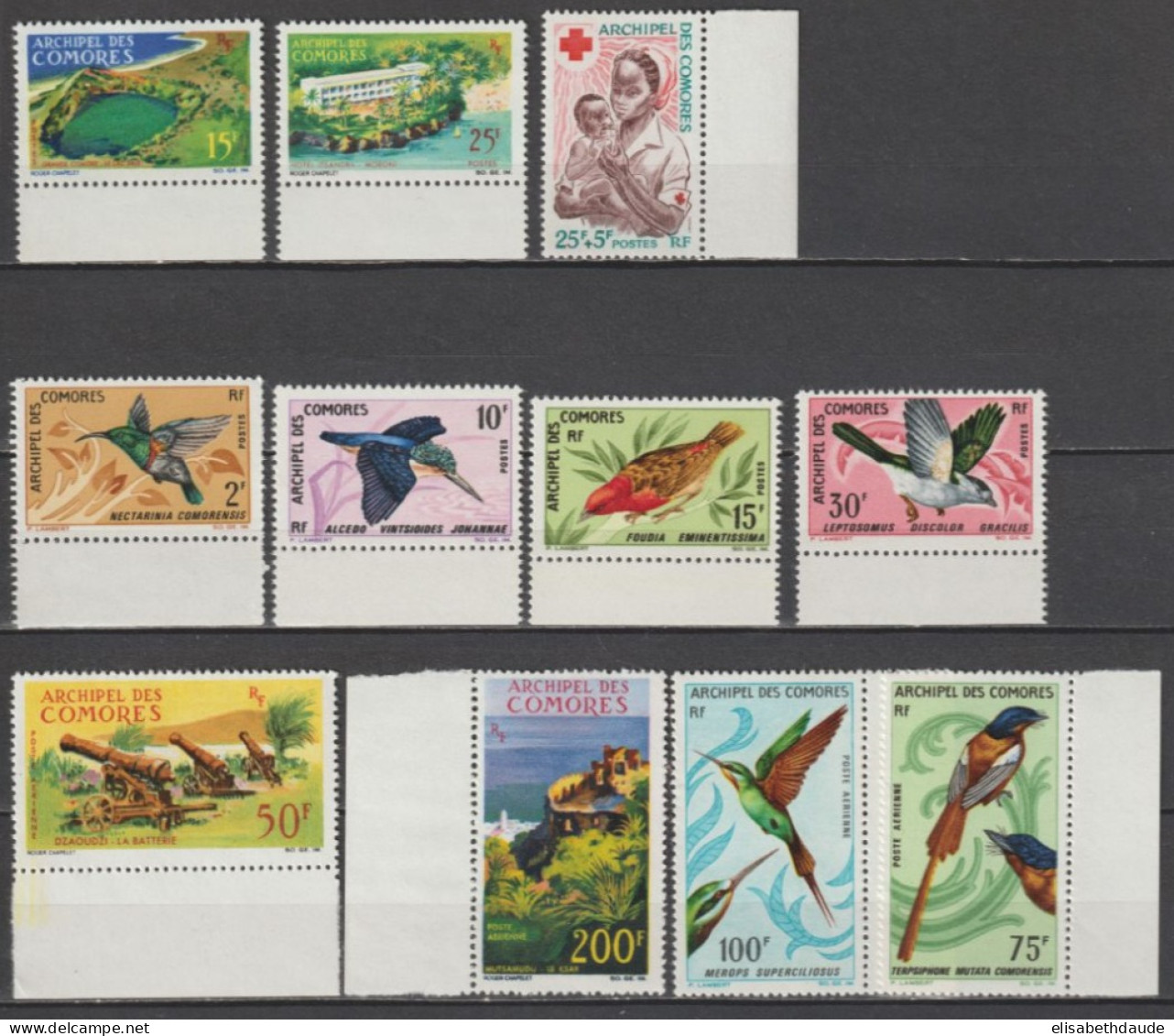 COMORES - 1967 - ANNEE COMPLETE Avec POSTE AERIENNE - YVERT N°39/45 + A18/21 ** MNH  - COTE = 95 EUR. - Ongebruikt