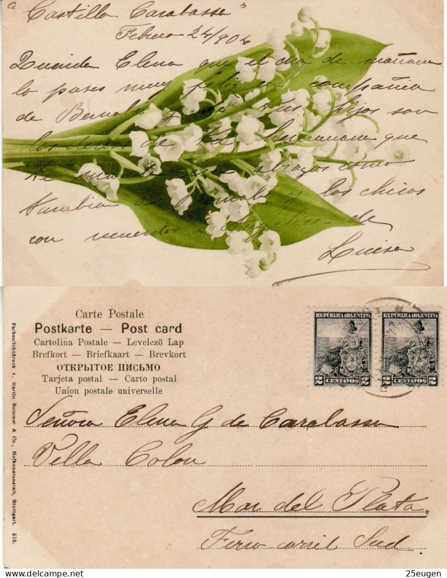 ARGENTINA 1904 POSTCARD SENT TO  MAR DEL PLATA - Lettres & Documents