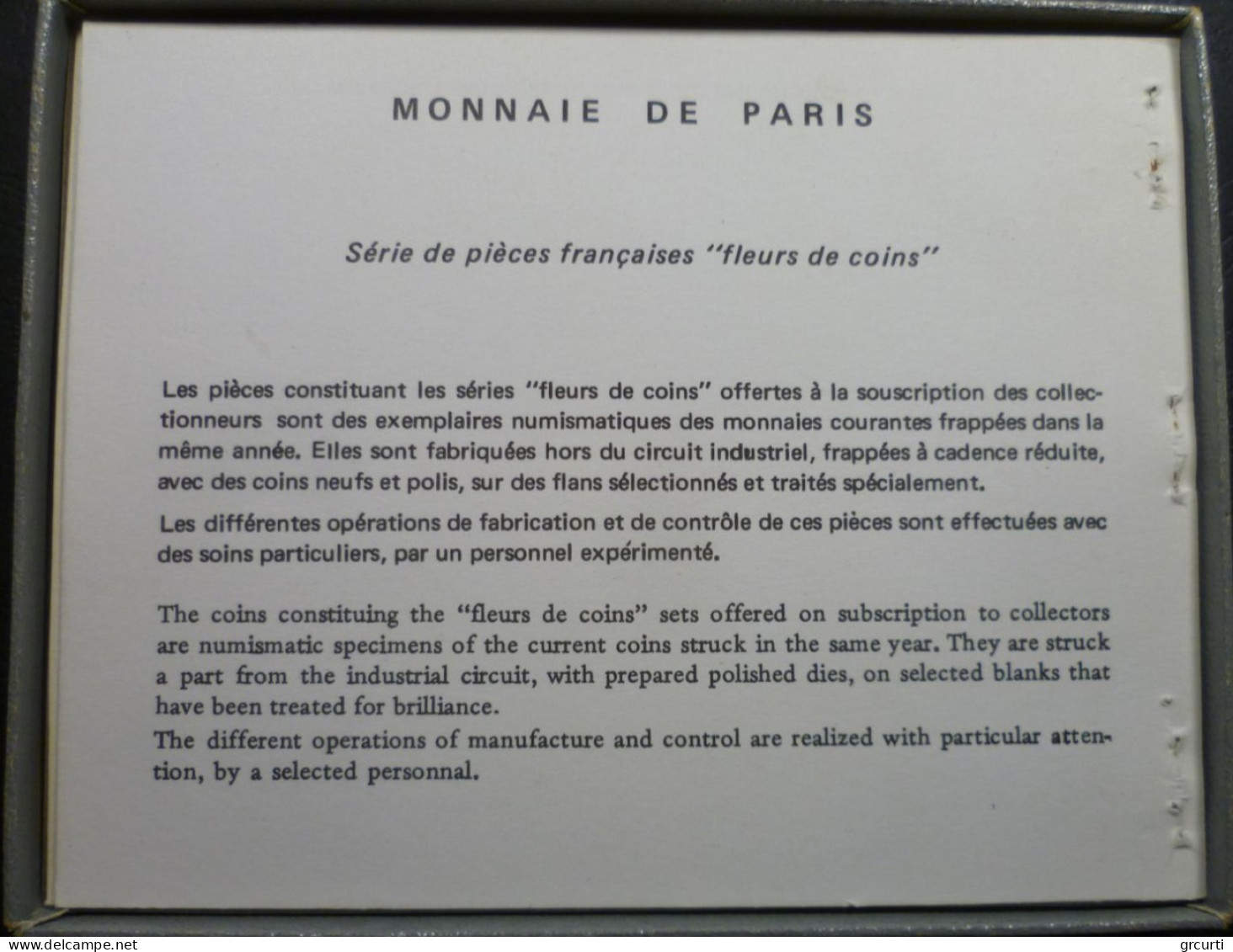 Francia - Serie Zecca 1971 - KM# SS8 - BU, Proofs & Presentation Cases