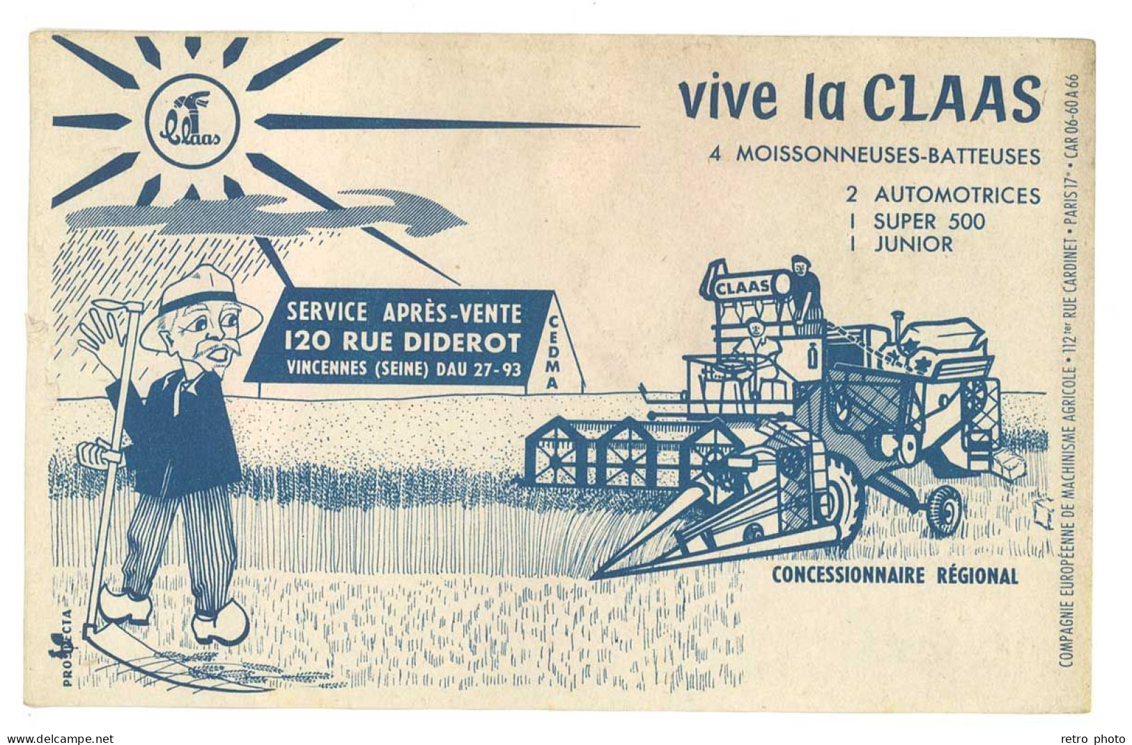 Buvard " Vive La Class ", Moissonneuses-batteuses, Vincennes - Farm