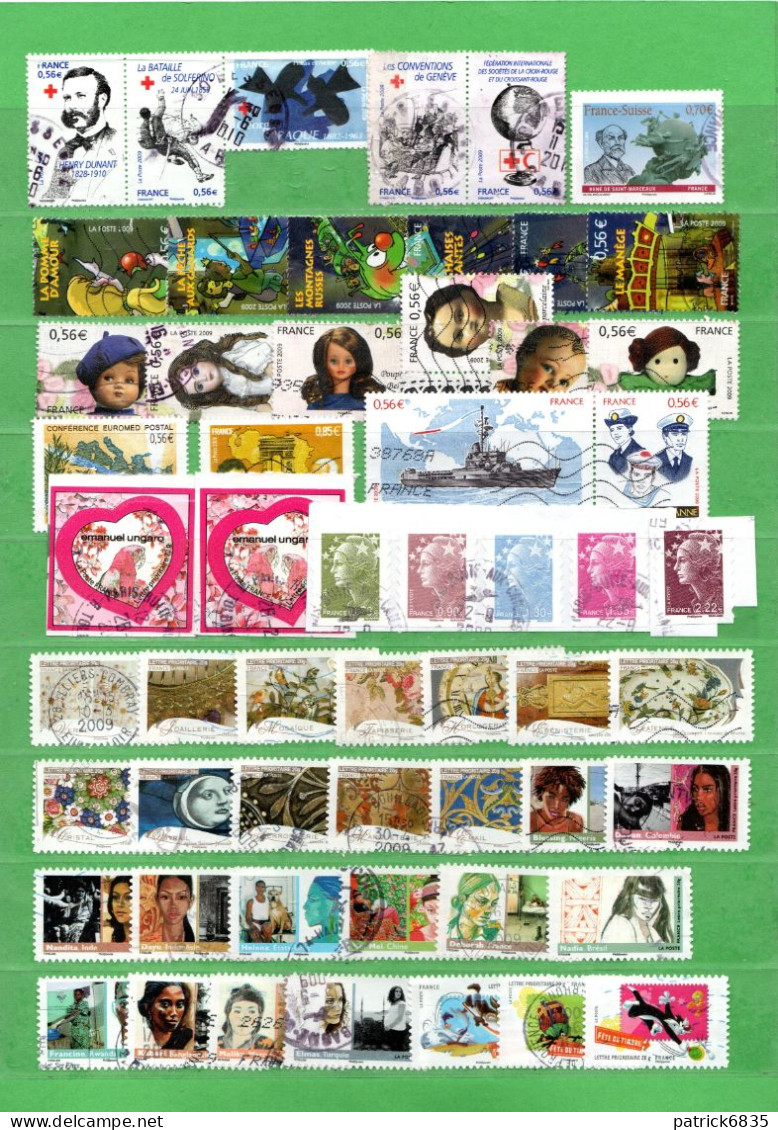 Francia ° - 2009 - Année  Presque Complète, Sans Les Timbres De ASTERIX. 218 Timbres.  Oblitérer - 2000-2009