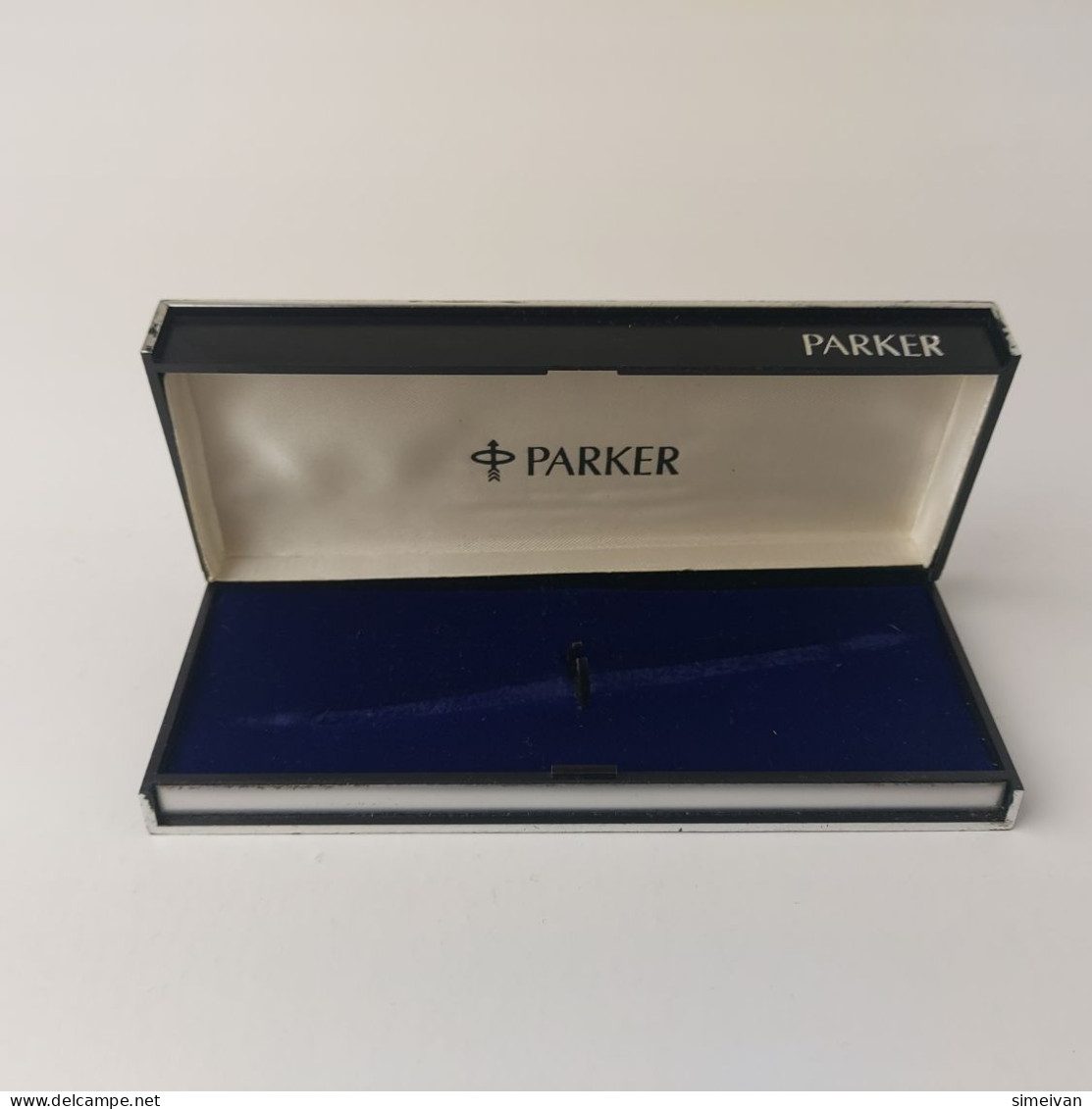 Parker Vintage Black And Silver Plastic Box One Slot Empty Hardcase #5478 - Stylos