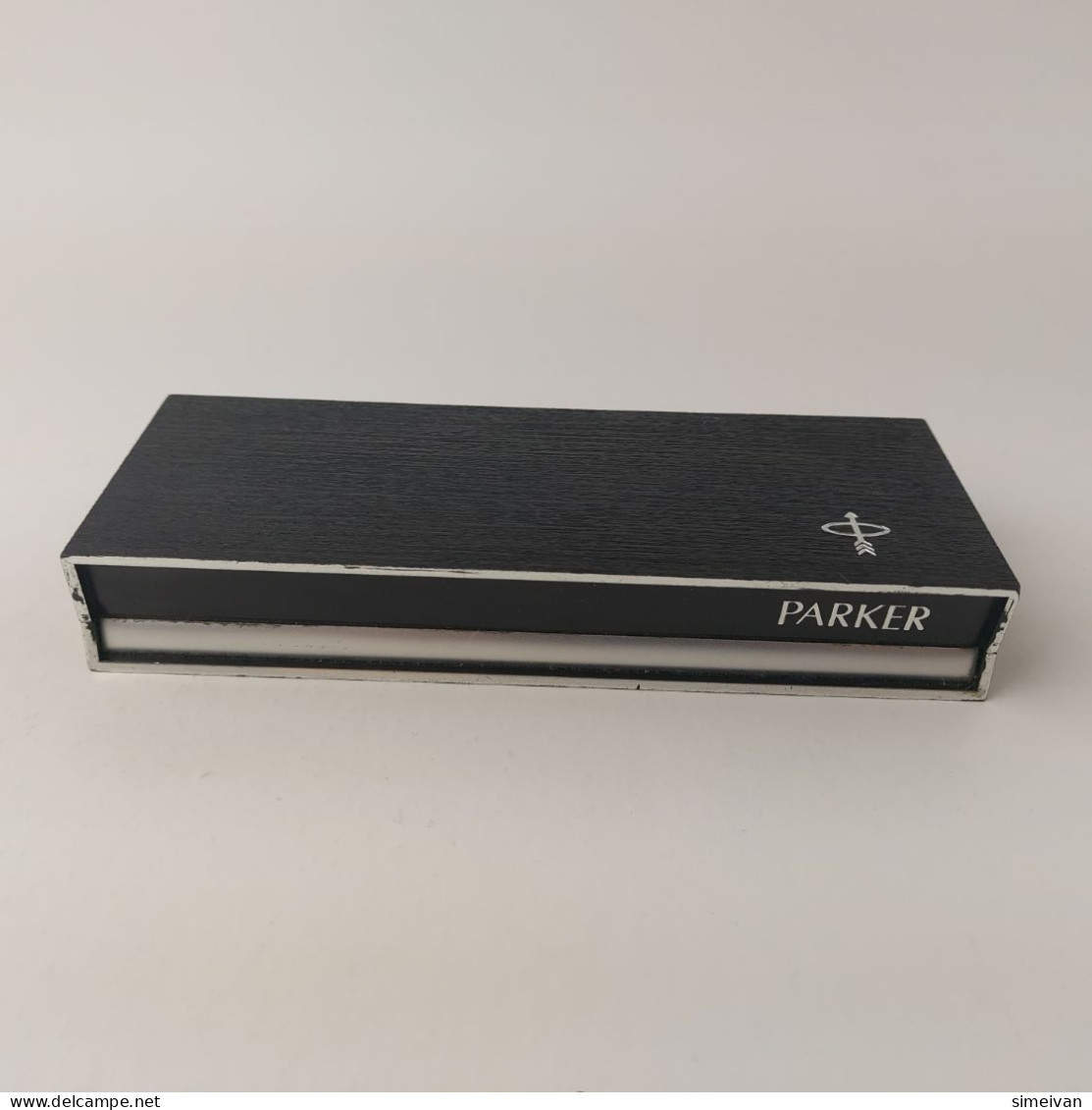 Parker Vintage Black And Silver Plastic Box One Slot Empty Hardcase #5478 - Stylos