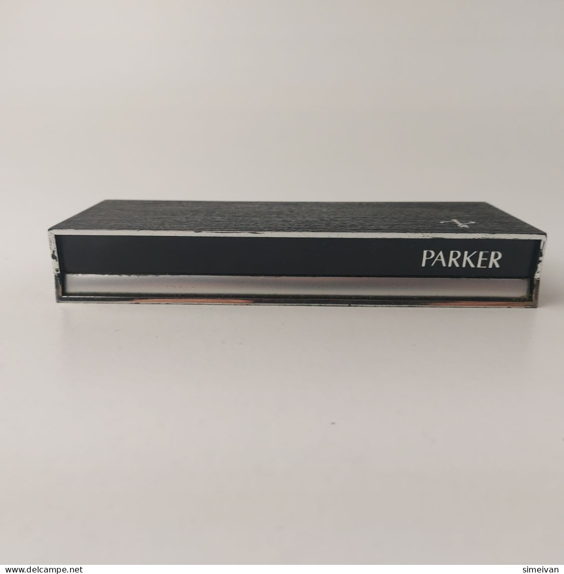 Parker Vintage Black And Silver Plastic Box One Slot Empty Hardcase #5478 - Lapiceros