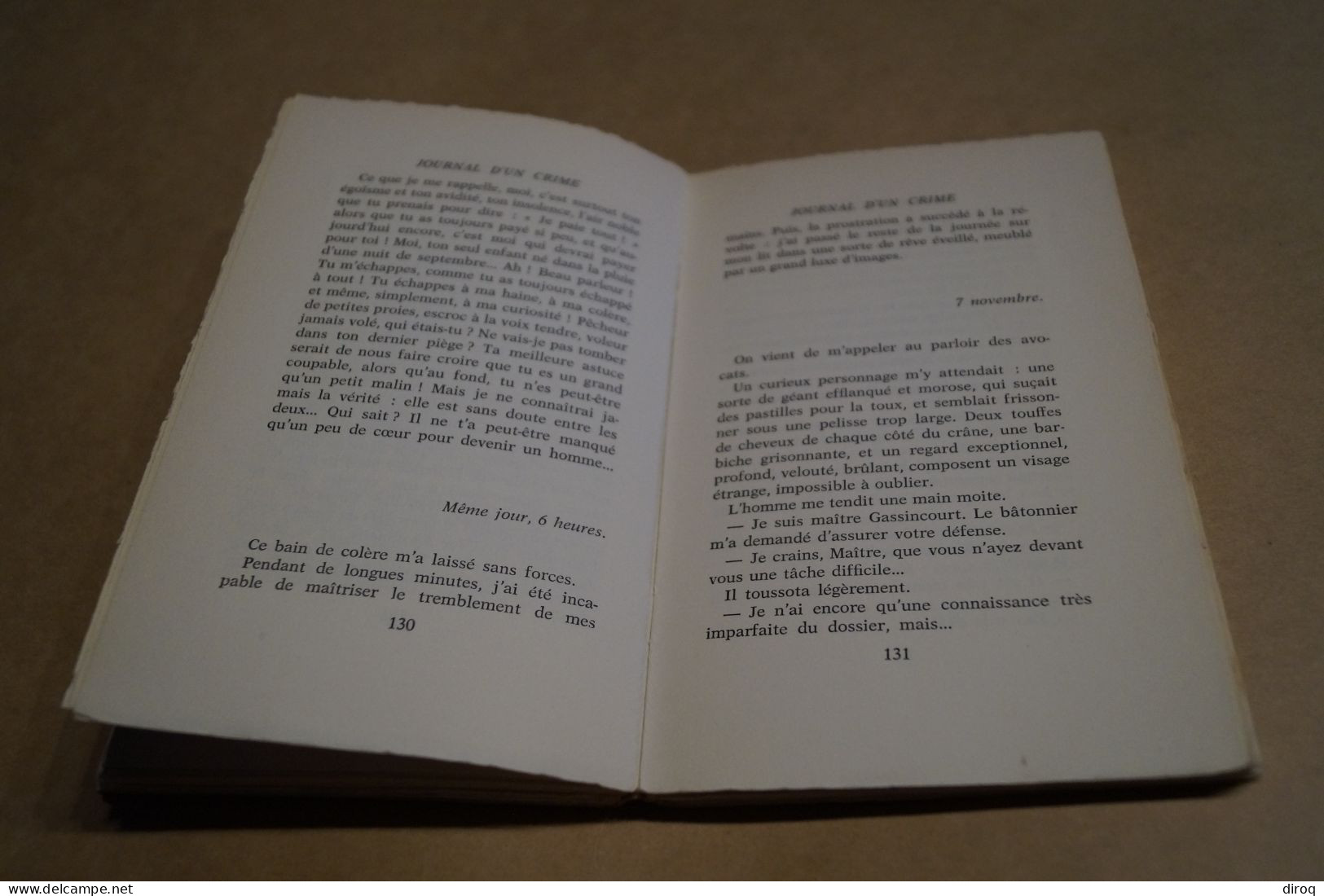 Charles Bertin,dédicacé,Journal D'un Crime,1961,complet 212 Pages,19 Cm. / 12 Cm. - Autographed