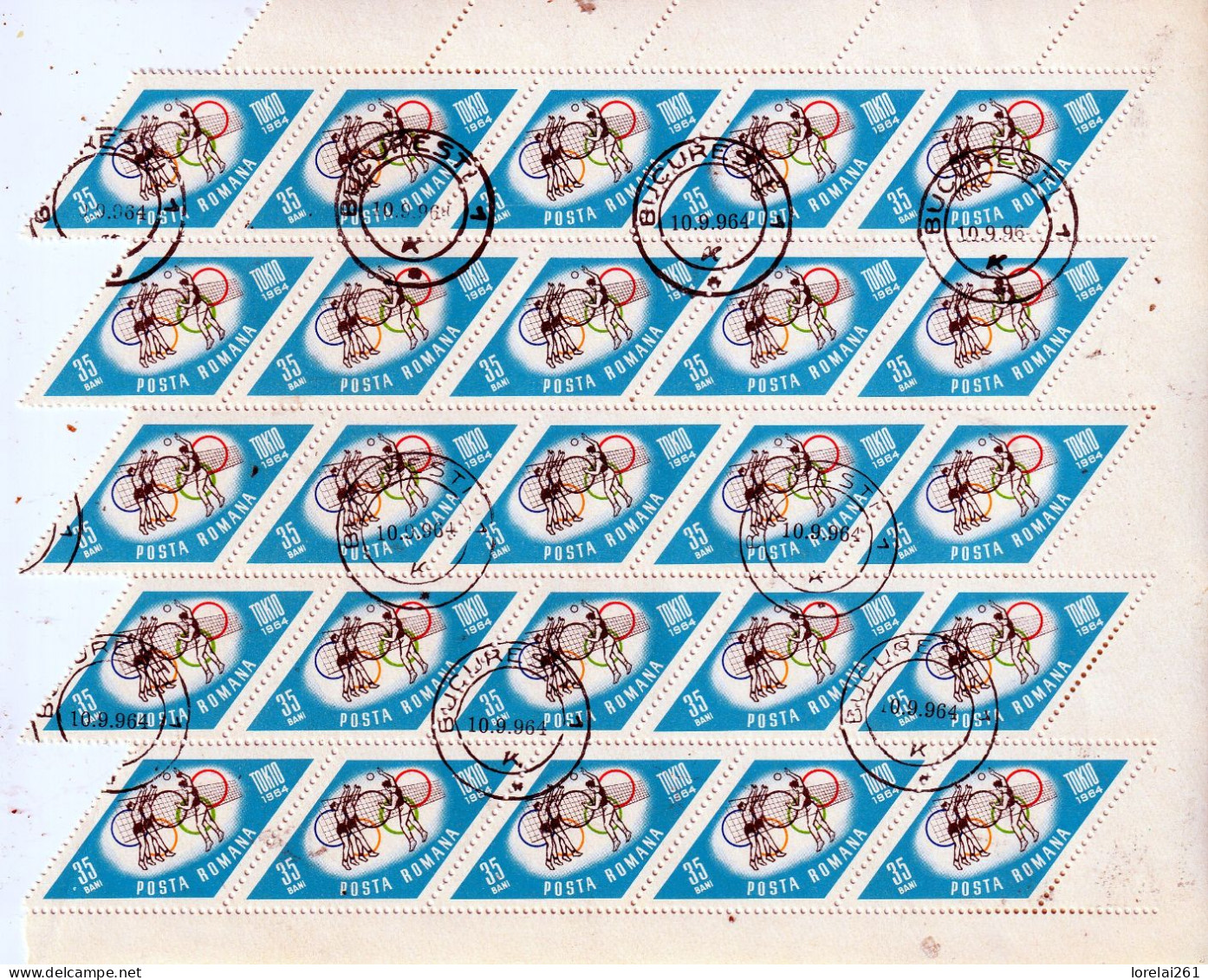 1964 - Jeux Olympiques De Tokyo FULL X 25 - Feuilles Complètes Et Multiples