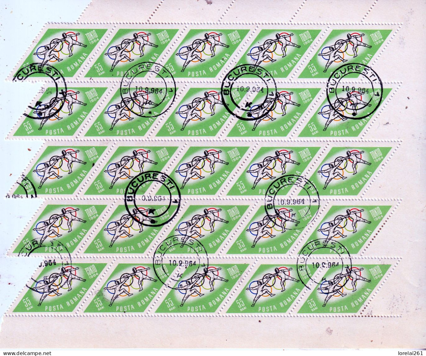 1964 - Jeux Olympiques De Tokyo FULL X 25 - Feuilles Complètes Et Multiples