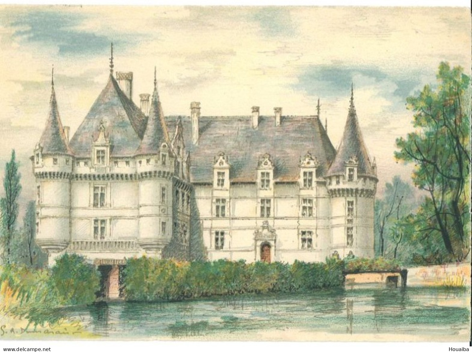CPSM -  Illustrée Signée Barre-Dayez (Barday) - Azay Le Rideau Le Château - Barday