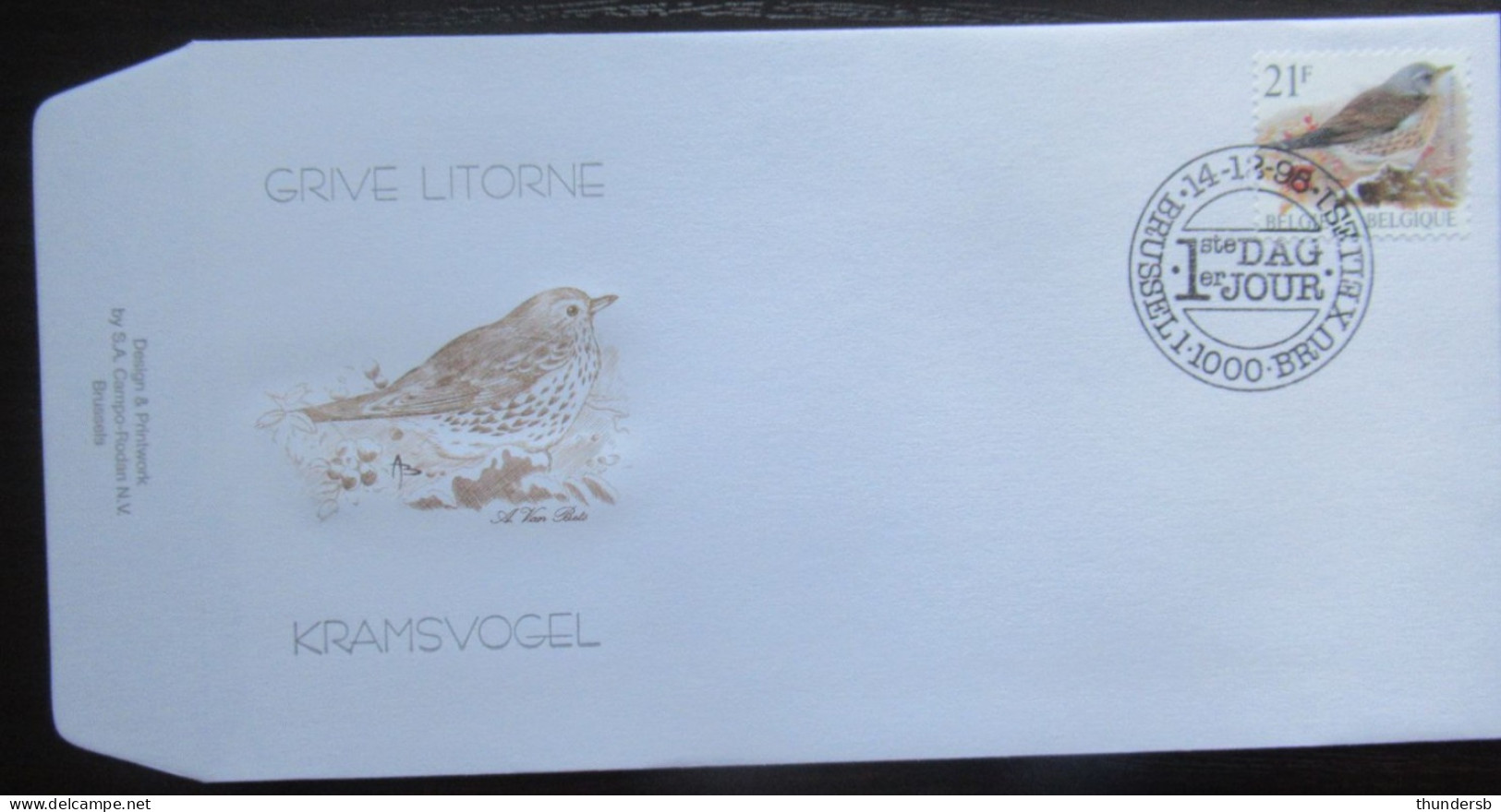 FDC 2792 'Buzin: Kramsvogel' - 1991-2000