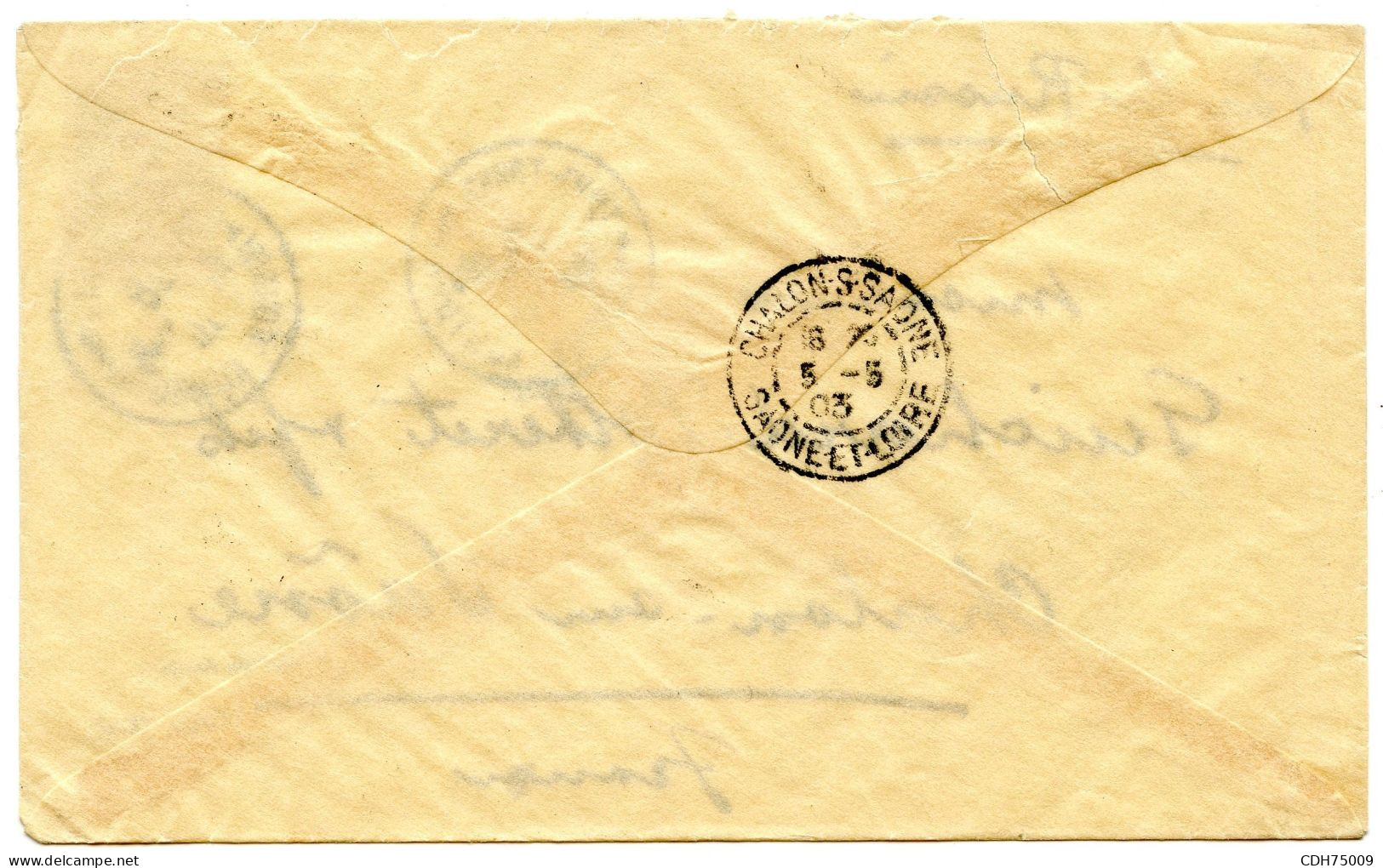 CHINE - LETTRE DE TIEN-TSIN POUR LA FRANCE, 1903 - Storia Postale