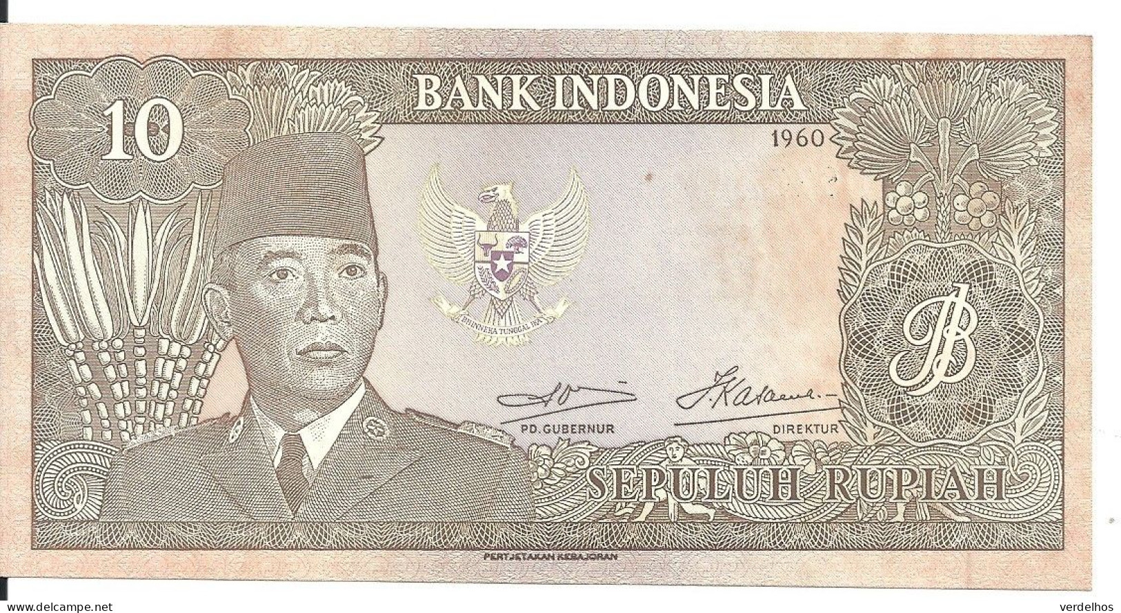 INDONESIE 10 RUPIAH 1960 AUNC P 83 - Indonesië