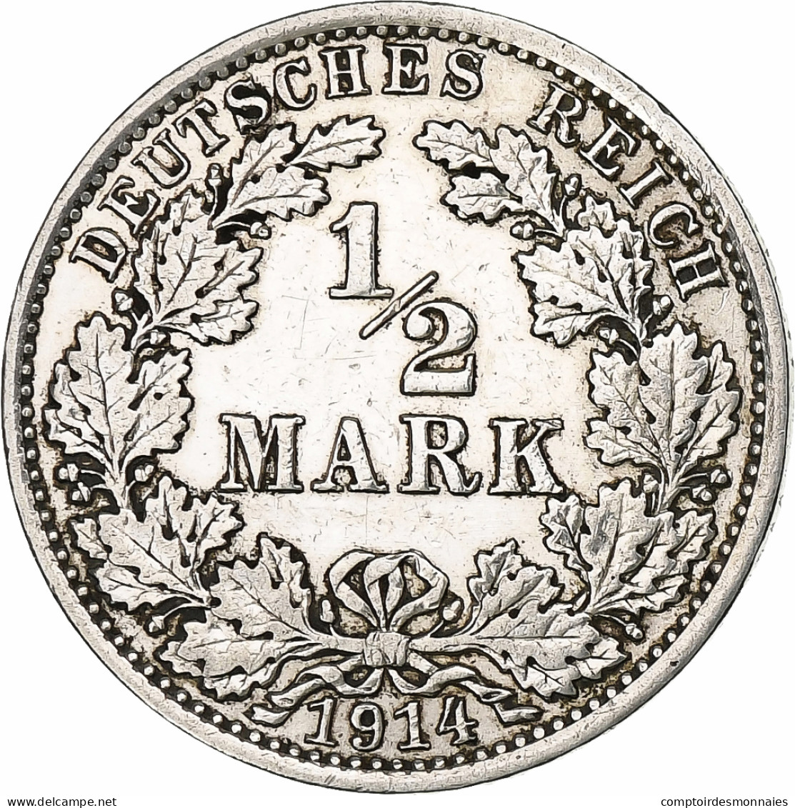 Empire Allemand, 1/2 Mark, 1914, Berlin, Argent, TB+, KM:17 - 1/2 Mark
