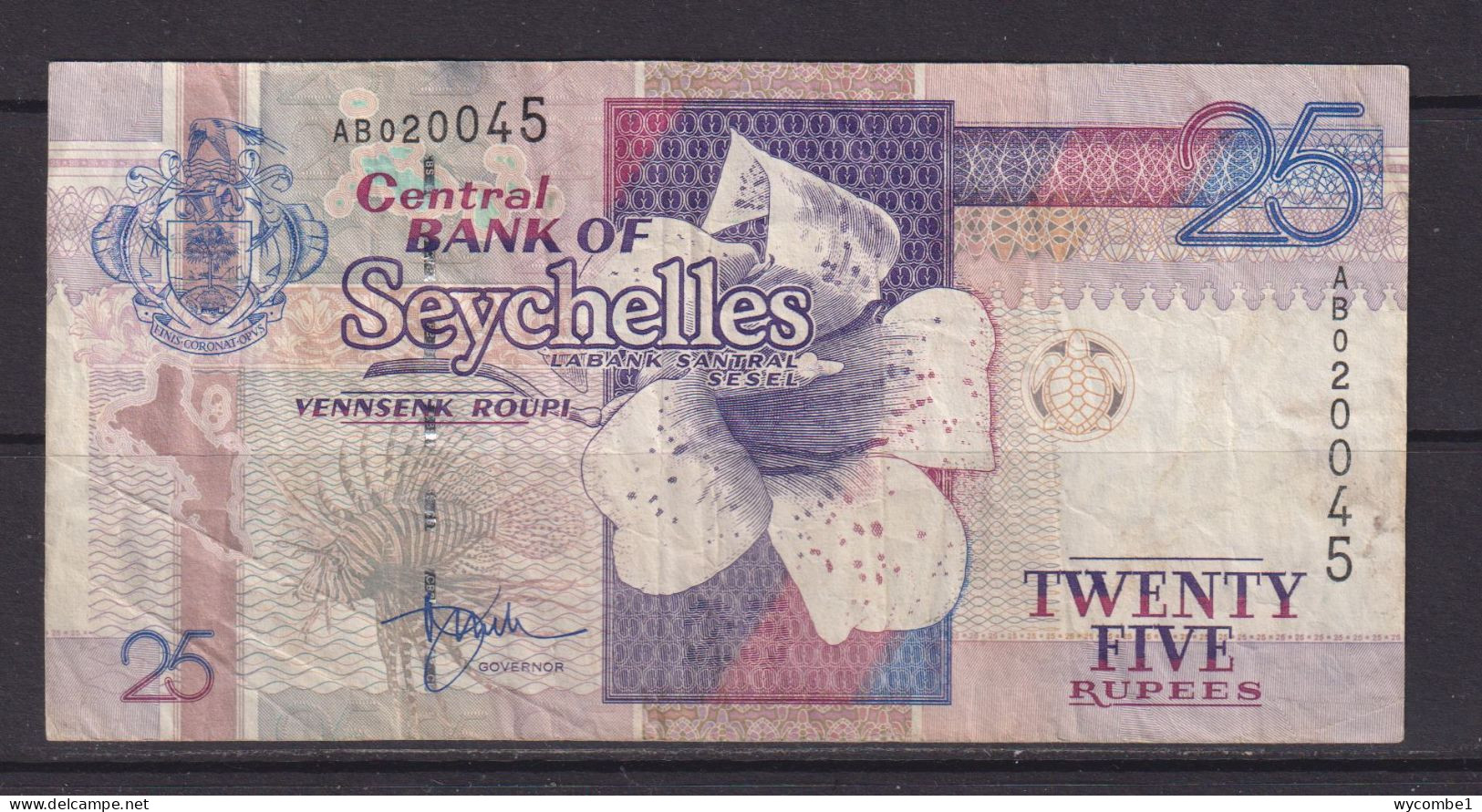 SEYCHELLES - 1998 25 Rupees Circulated Banknote - Seychellen