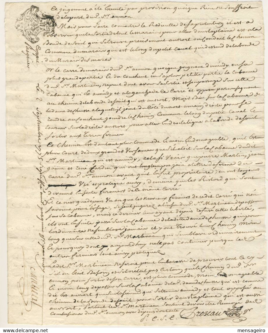 (C11) CACHET GENERALITE POITIERS SUR DOCUMENT 1775 - Cachets Généralité