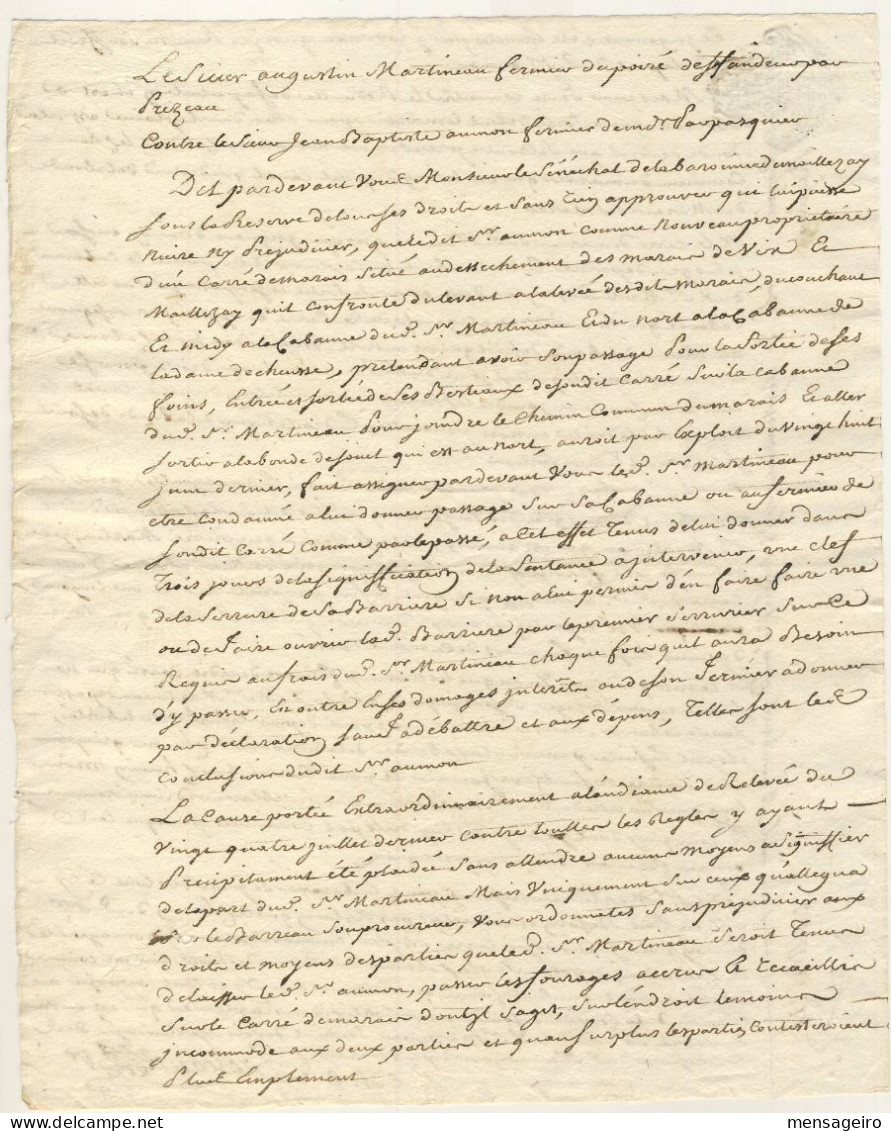 (C11) CACHET GENERALITE POITIERS SUR DOCUMENT 1775 - Cachets Généralité